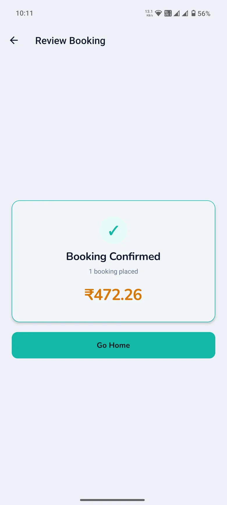 Booking confirmed in the WashPot app